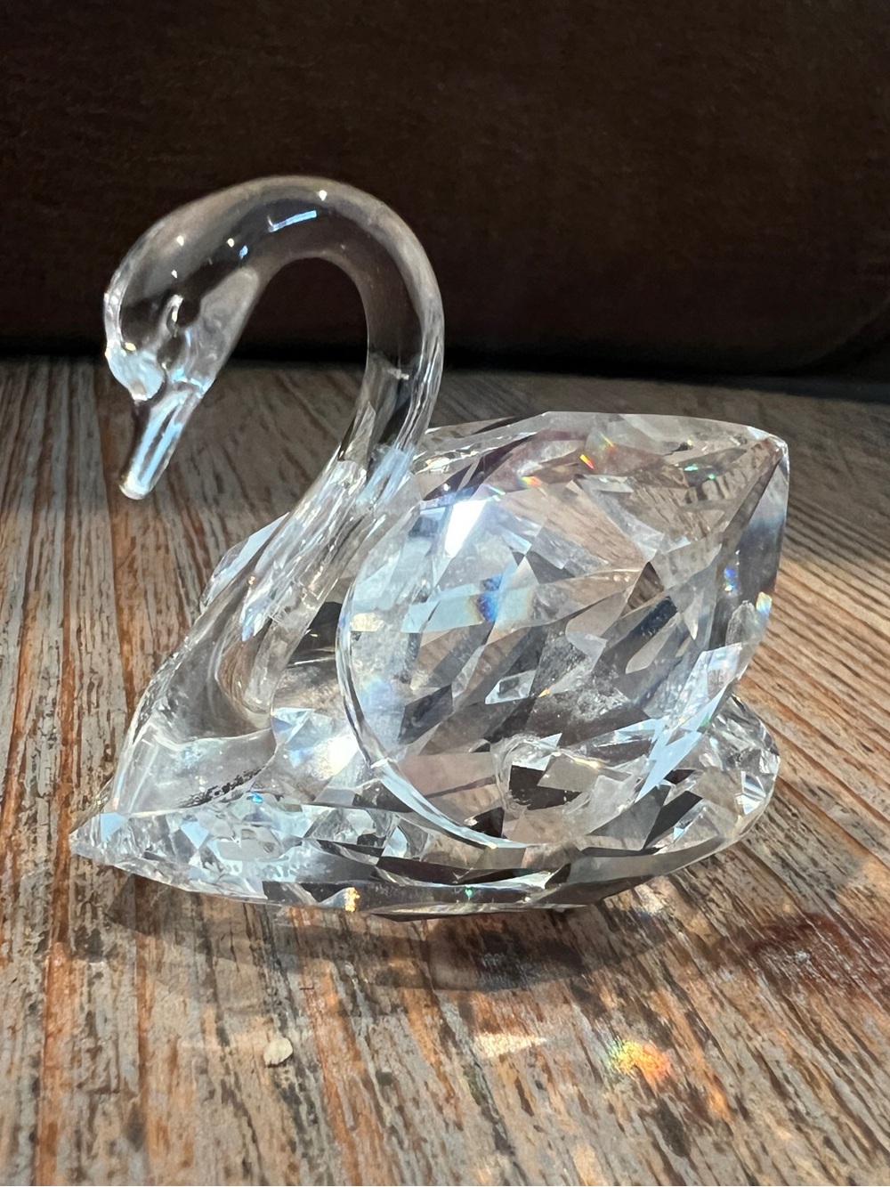 SWAROVSKI Crystal Swan Figurine Beautiful Signed No Box 2” x 1.5”